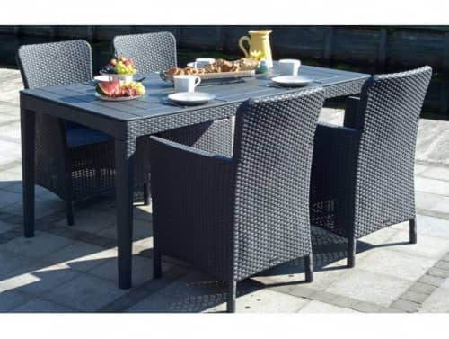 Купить Стол Keter Girona table flat waves пластиковый графит по низкой цене