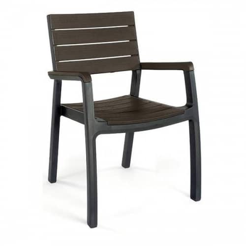 Купить Стул Keter Harmony Armchair пластиковый Графит-капучино по низкой цене