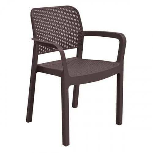 Купить Стул Allibert Samanna пластиковый коричневый по низкой цене