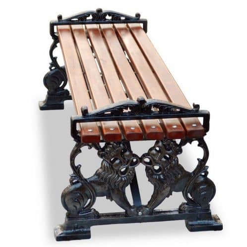 Купить Банкетка Хоббика Львы чугунная палисандр 150 см по низкой цене