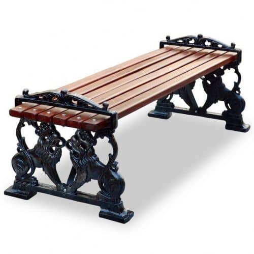 Купить Банкетка Хоббика Львы чугунная палисандр 180 см по низкой цене