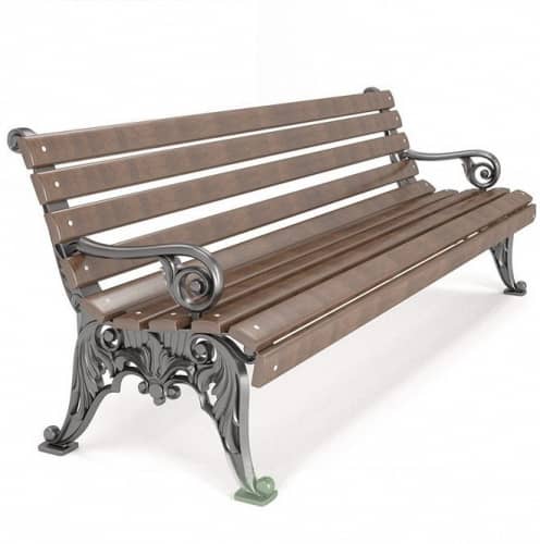 Купить Скамейка Хоббика Белые ночи чугунная с подлокотниками палисандр 180 см по низкой цене