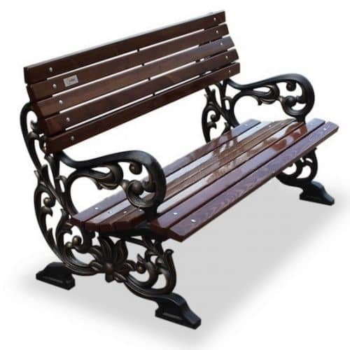 Купить Скамейка Хоббика Жасмин чугунная палисандр 150 см по низкой цене