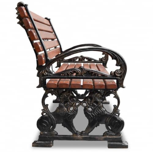 Купить Скамейка Хоббика Львы чугунная палисандр 180 см по низкой цене