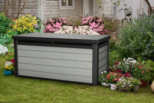 Купить Сундук Keter Denali DuoTech Deck Box из пластика антрацит 265 л по низкой цене