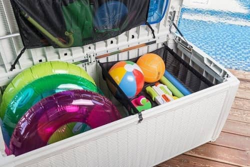 Купить Сундук Keter Pool Box из пластика белый 500 л по низкой цене