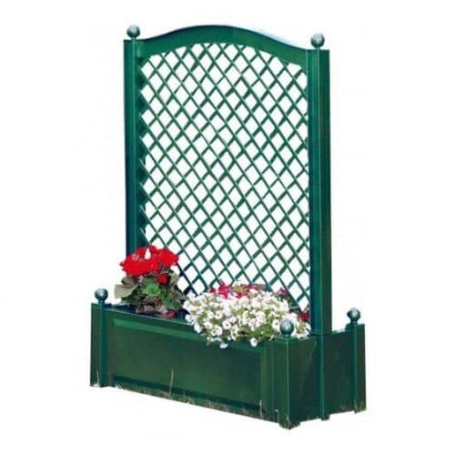 Купить Ящик KHW 37103 большой для растений с центральной шпалерой зеленый по низкой цене