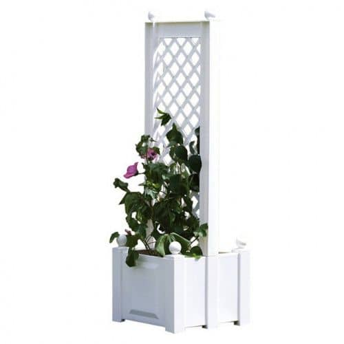 Купить Ящик KHW 37401 маленький для растений со шпалерой белый по низкой цене