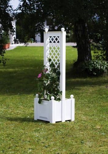 Купить Ящик KHW 37401 маленький для растений со шпалерой белый по низкой цене