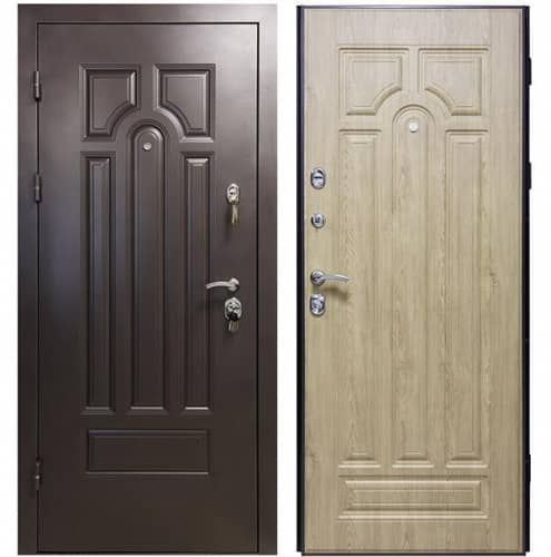 Купить Дверь Промет ПР2 Соломон JM777 входная металлическая левая снаружи металл Черный муар внутри МДФ Ель 2066х980 мм по низкой цене