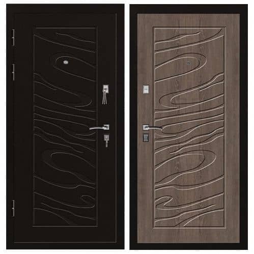 Купить Дверь Промет С3 Джаз входная металлическая левая снаружи металл Черный муар внутри МДФ Орех темный 2066х880 мм по низкой цене