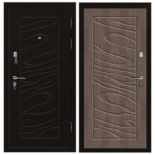 Купить Дверь Промет С3 Джаз входная металлическая правая снаружи металл Черный муар внутри МДФ Орех темный 2066х980 мм по низкой цене