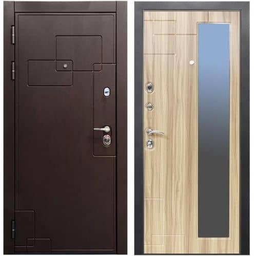 Купить Дверь Промет С4 Дипломат входная металлическая левая снаружи МДФ Орех премиум внутри МДФ Ясень горный 2060х980 мм по низкой цене