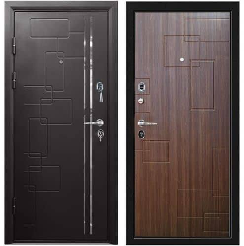 Купить Дверь Промет С4 Камелот входная металлическая левая снаружи металл Черный муар внутри МДФ Орех темный 2066х980 мм по низкой цене