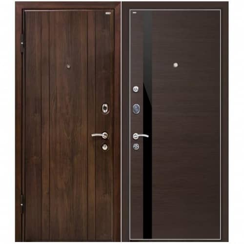 Купить Дверь МеталЮр М6 входная металлическая левая снаружи МДФ винорит Венге внутри экошпон Венге кроскут 2050х860 мм по низкой цене