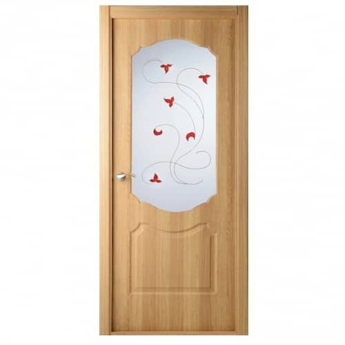 Купить Дверное полотно Belwooddoors Перфекта Дуб Английский стекло мателюкс белый витраж 2000х900 мм по низкой цене
