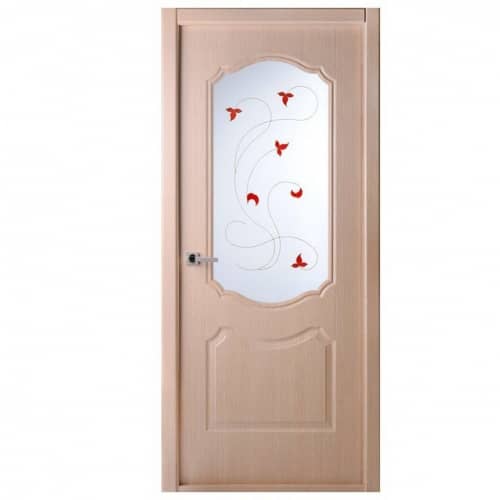Купить Дверное полотно Belwooddoors Перфекта Клен серебристый стекло мателюкс белый витраж 2000х900 мм по низкой цене