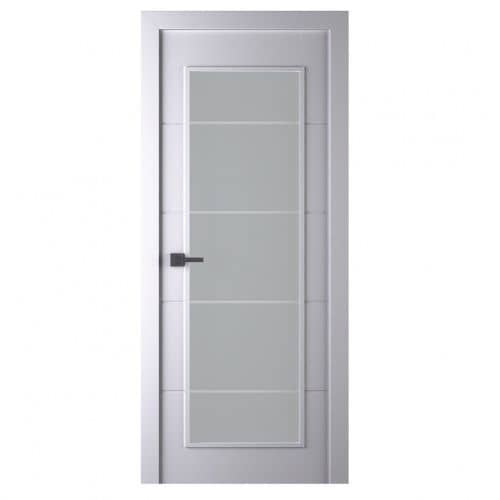 Купить Дверное полотно Belwooddoors Арвика эмаль белая стекло Мателюкс кристалайз 2000х600 мм по низкой цене