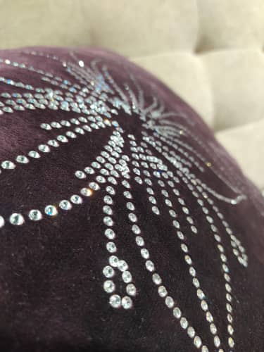 Купить Подушка Dream Land декоративная велюр фиолетовый с цветочным узором из кристаллов Swarovski 45х45 см по низкой цене