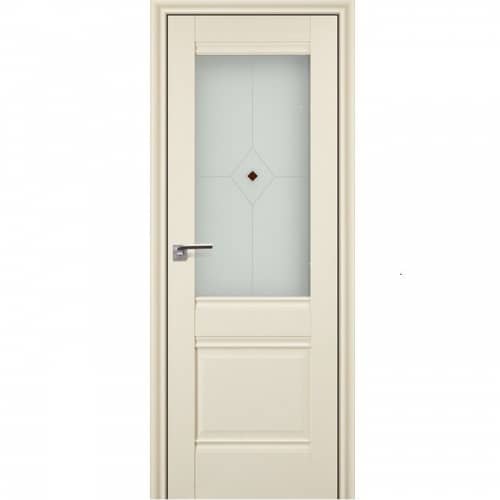 Купить Дверное полотно Profil Doors 2Х экошпон Эшвайт со стеклом Узор 2 матовое 2000х600 мм по низкой цене