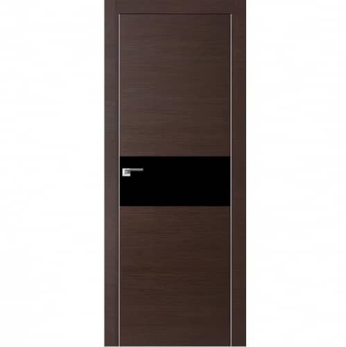 Купить Дверное полотно Profil Doors 4Z экошпон Венге кроскут стекло черное с врезкой под магнитный замок и скрытые петли 2000х800 мм по низкой цене