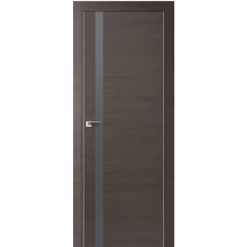 Купить Дверное полотно Profil Doors 6Z экошпон Грей кроскут стекло матовое серебро с врезкой под магнитный замок и скрытые петли 2000х600 мм по низкой цене