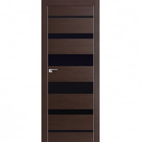 Купить Дверное полотно Profil Doors 18Z экошпон Венге кроскут стекло черное с врезкой под магнитный замок и скрытые петли 2000х900 мм по низкой цене