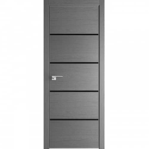 Купить Дверное полотно Profil Doors 20ZN экошпон Грувд серый стекло черный лак с врезкой под магнитный замок и скрытые петли 2000х800 мм по низкой цене