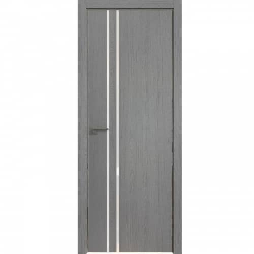 Купить Дверное полотно Profil Doors 35ZN экошпон Грувд серый стекло белое матовое с врезкой под магнитный замок и скрытые петли 2000х800 мм по низкой цене