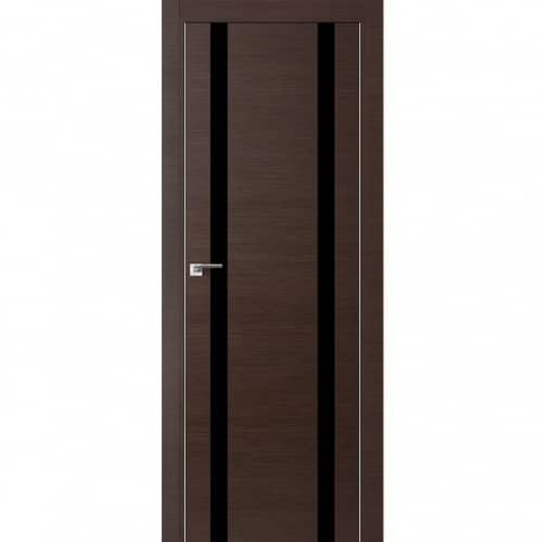 Купить Дверное полотно Profil Doors 9Z экошпон Венге кроскут стекло черное с врезкой под магнитный замок и скрытые петли 2000х800 мм по низкой цене