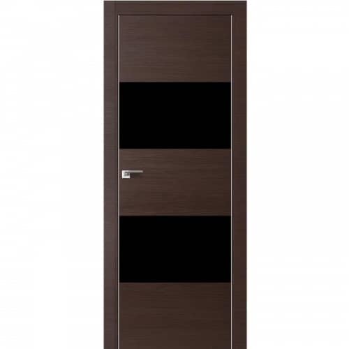Купить Дверное полотно Profil Doors 10Z экошпон Венге кроскут стекло черное с врезкой под магнитный замок и скрытые петли 2000Х600 мм по низкой цене