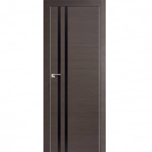 Купить Дверное полотно Profil Doors 19Z экошпон Грей кроскут стекло черное с врезкой под магнитный замок и скрытые петли 2000х800 мм по низкой цене