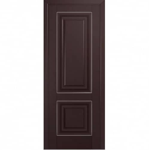 Купить Дверное полотно Profil Doors 27U экошпон темно-коричневое молдинг серебро 2000х800 мм по низкой цене