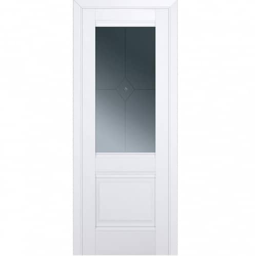 Купить Дверное полотно Profil Doors 2U экошпон Аляска стекло графит 2000х700 мм по низкой цене