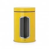 Купить Контейнер Brabantia стальной, для сыпучих продуктов, с окном, желтая маргаритка 1,4 л по низкой цене