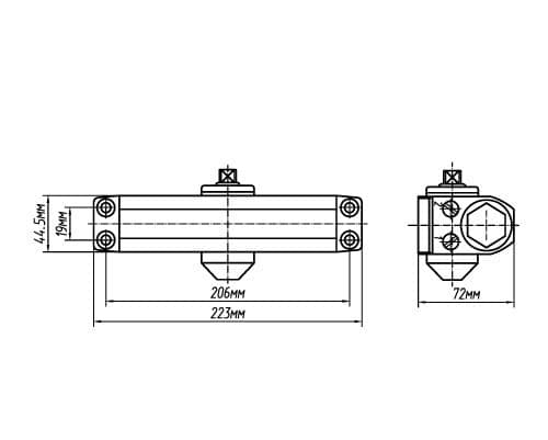 Купить Доводчик Palladium 1085 BC дверной белый 60-85 кг по низкой цене