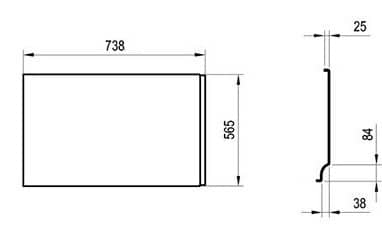 Купить Панель Ravak A U 75 боковая, для ванны, универсальная, белая по низкой цене