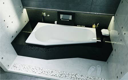 Купить Ванна Riho Delta R акриловая ассиметричная 160x80 см по низкой цене
