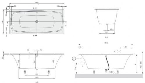 Купить Ванна Villeroy & Boch My Art квариловая UBQ180MYA2V-01 180х80 см по низкой цене