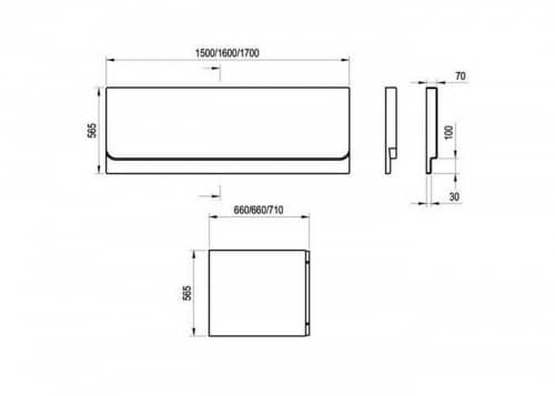 Купить Панель Ravak Chrome 75 боковая, для ванны, белая по низкой цене