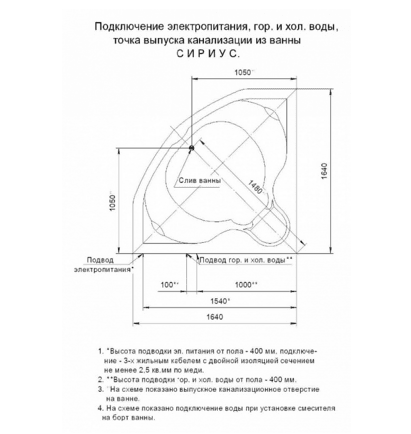 Купить Ванна Aquatek Сириус акриловая, угловая с гидромассажем, премиум форсунки 164x164 см по низкой цене