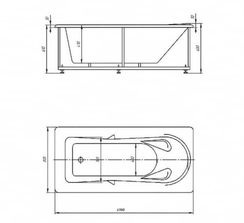 Купить Ванна Aquatek Леда акриловая 170х80 см по низкой цене
