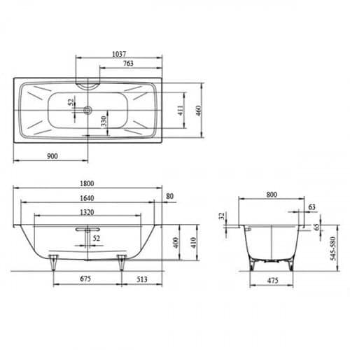 Купить Ванна Kaldewei Cayono Duo 725 стальная белая 180x80 см по низкой цене