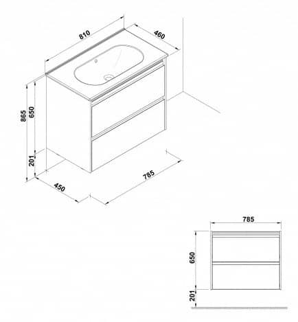 Купить Тумба Gala Klea 7928101 с раковиной подвесная белая по низкой цене