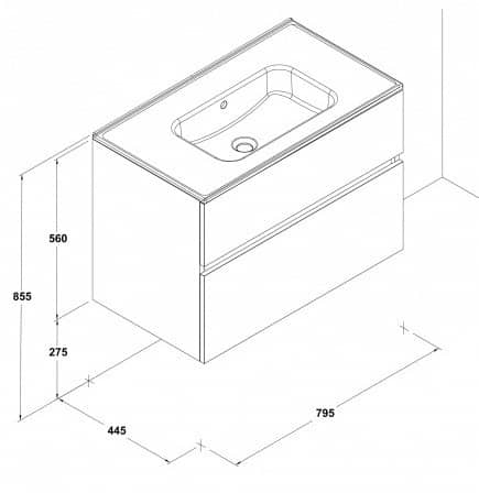 Купить Тумба Gala Jade 7900001 с раковиной подвесная белая по низкой цене