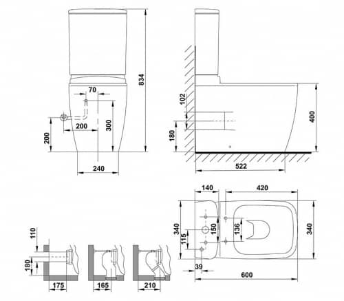 Купить Бачок Gala Eos 34540 для унитаза по низкой цене