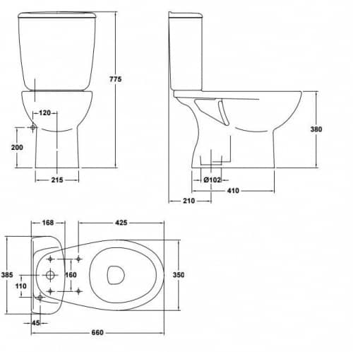 Купить Бачок Gala Elia 18544 для унитаза по низкой цене
