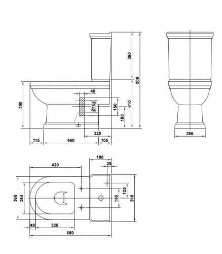 Купить Бачок Gala Noble 12540 для унитаза по низкой цене