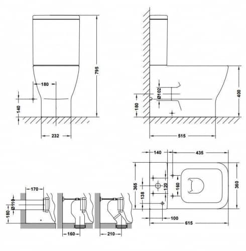 Купить Бачок Gala Emma Square 12540 для унитаза по низкой цене