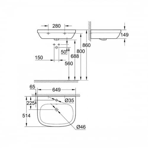 Купить Раковина Grohe Euro Ceramic 39323000 подвесная 650х515 мм по низкой цене
